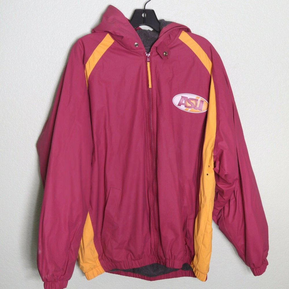 ASU Arizona State Jacket Sz L Zip Up Hoodie Sportswear Collegiate Track Athletic